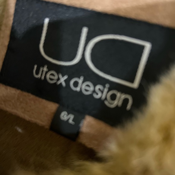 Ladies Faux Shearling (Large) UTex Design Jacket in Camel/Tan Colour. - Picture 2 of 2